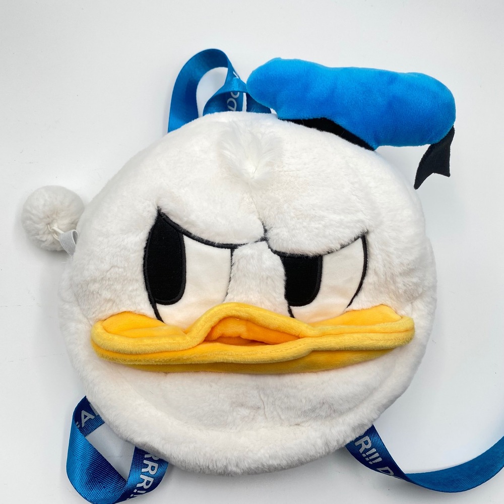 Disney Donald Duck Angry Plush Backpack Blue Straps Kids Toddler‎ Soft Clean